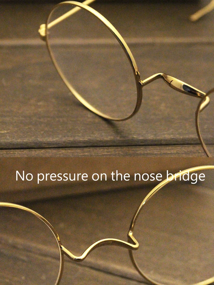 42mm Retro Circle Round Vintage Antique Wire Rimmed Glasses Optical Eyeglasses Frame with Cable Temple for Secure Fit Unisex