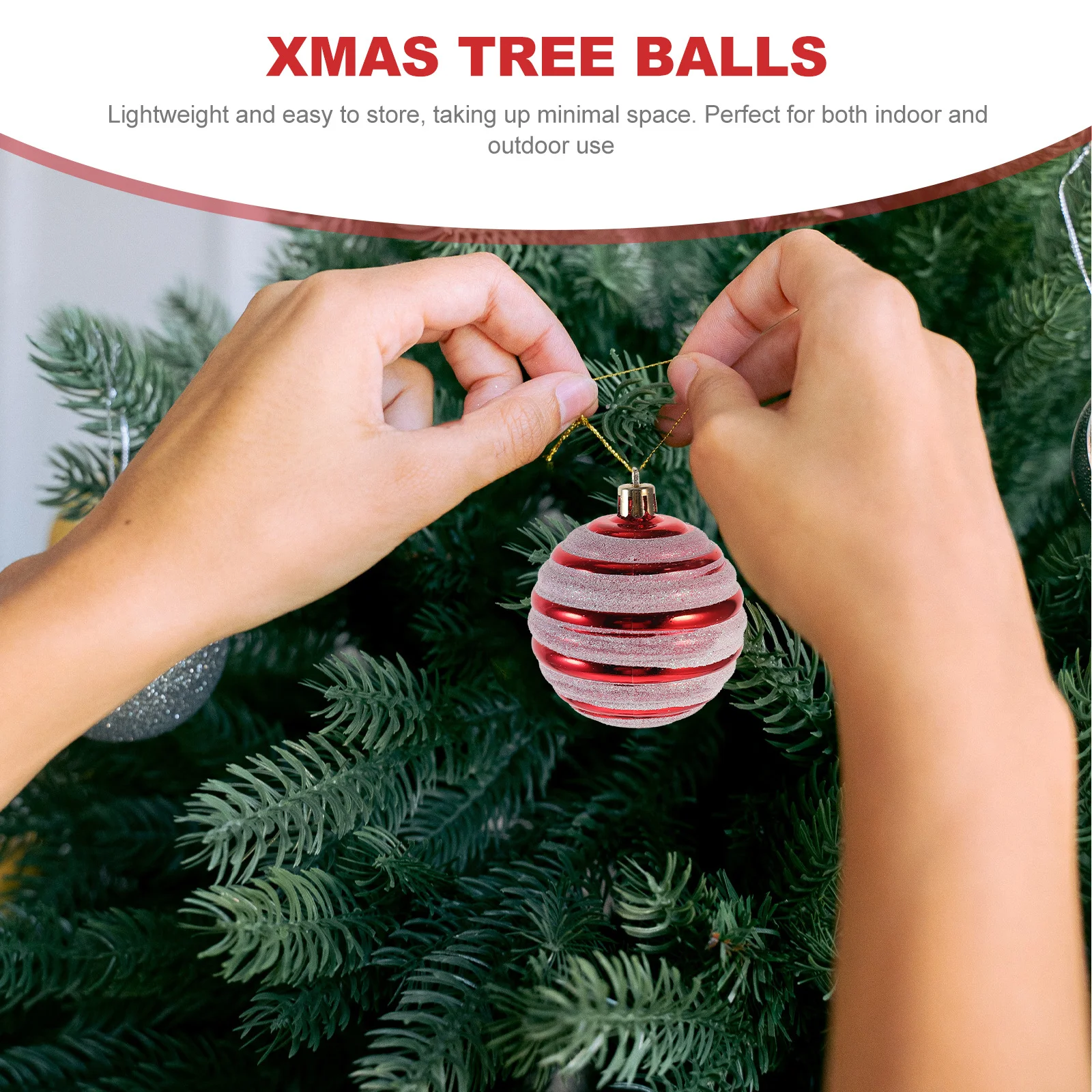 

24Pcs Christmas Balls Hanging Decorations Lightweight Xmas Tree Ornaments Party Supplies Christmas Tree Decor Xmas Hanging Decor