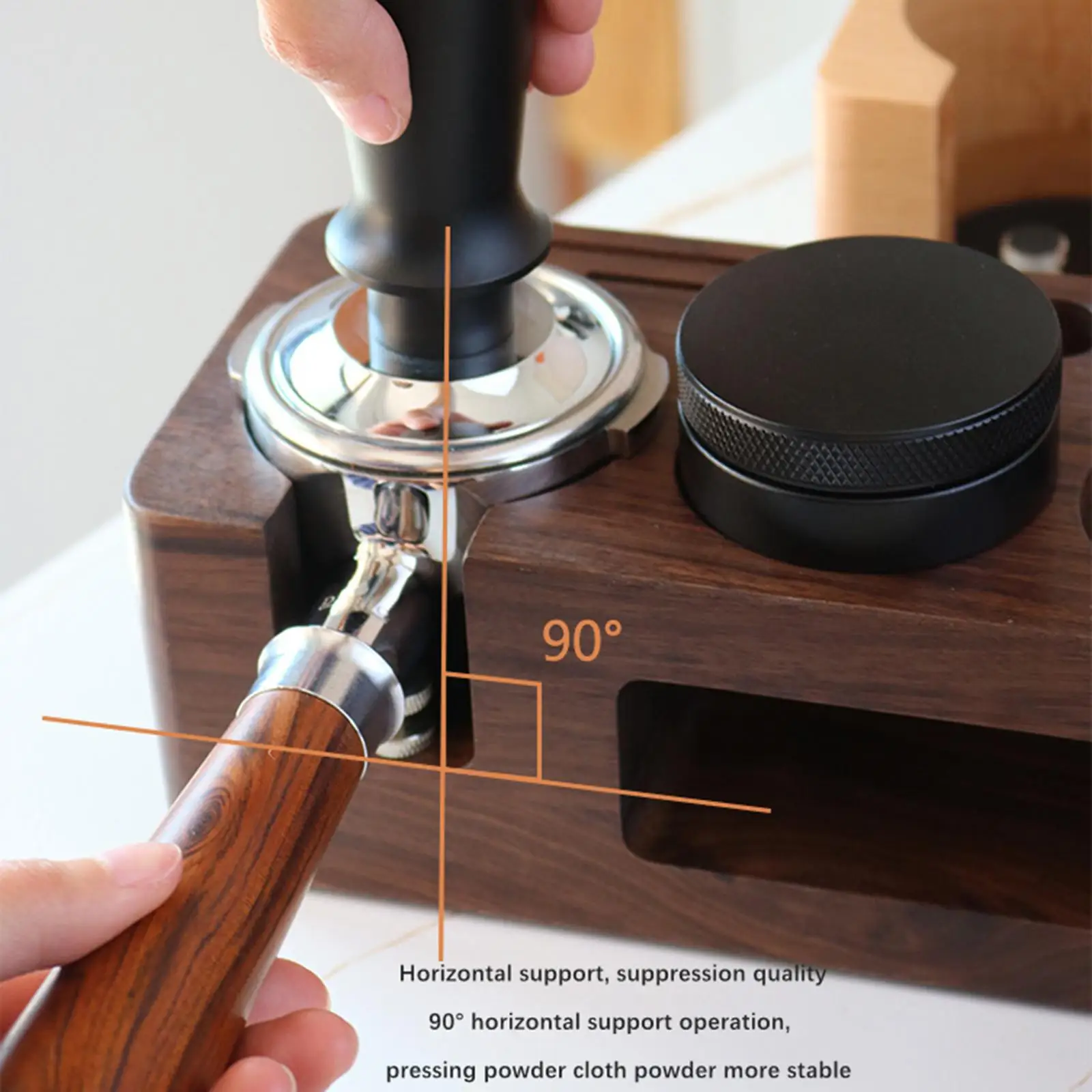 Coffee Tamper Holder Espresso Tamper Holder Wooden Coffee Tamper Station Base Generic for Espresso Cafe Bar 51mm&53mm&58mm