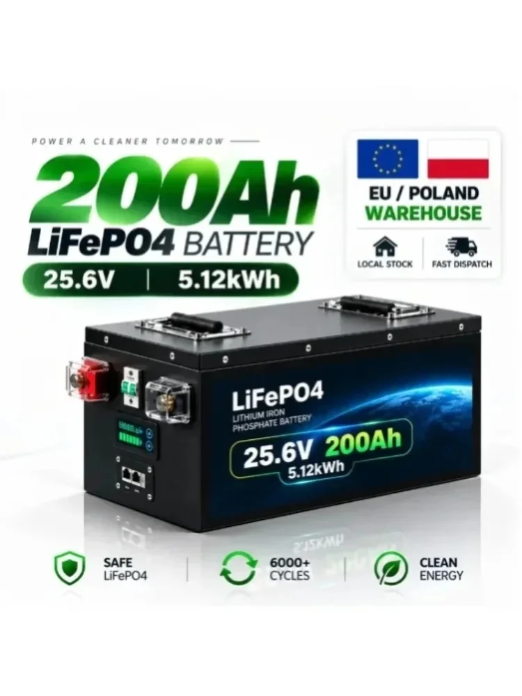 12,8V 100Ah 200Ah 25,6V 100Ah 200Ah 51,2V 120Ah LiFePO4-Batterie mit intelligentem BMS, 6000+ Zyklen, Lithium-Batterie für Wohnmobile, Solaranlagen, Marine, USV, Notstromversorgung für Zuhause,