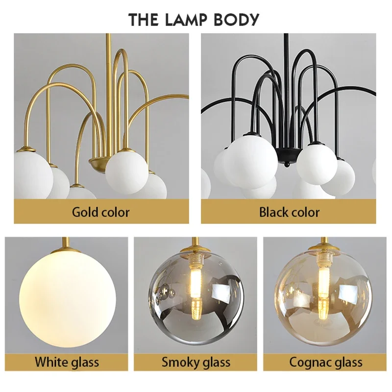 Lampe LED Suspendue au Design Nordique Moderne, Disponible en Noir et Or, Luminaire Décoratif d'Nik, Idéal pour un Salon ou une Chambre à Coucher, G9