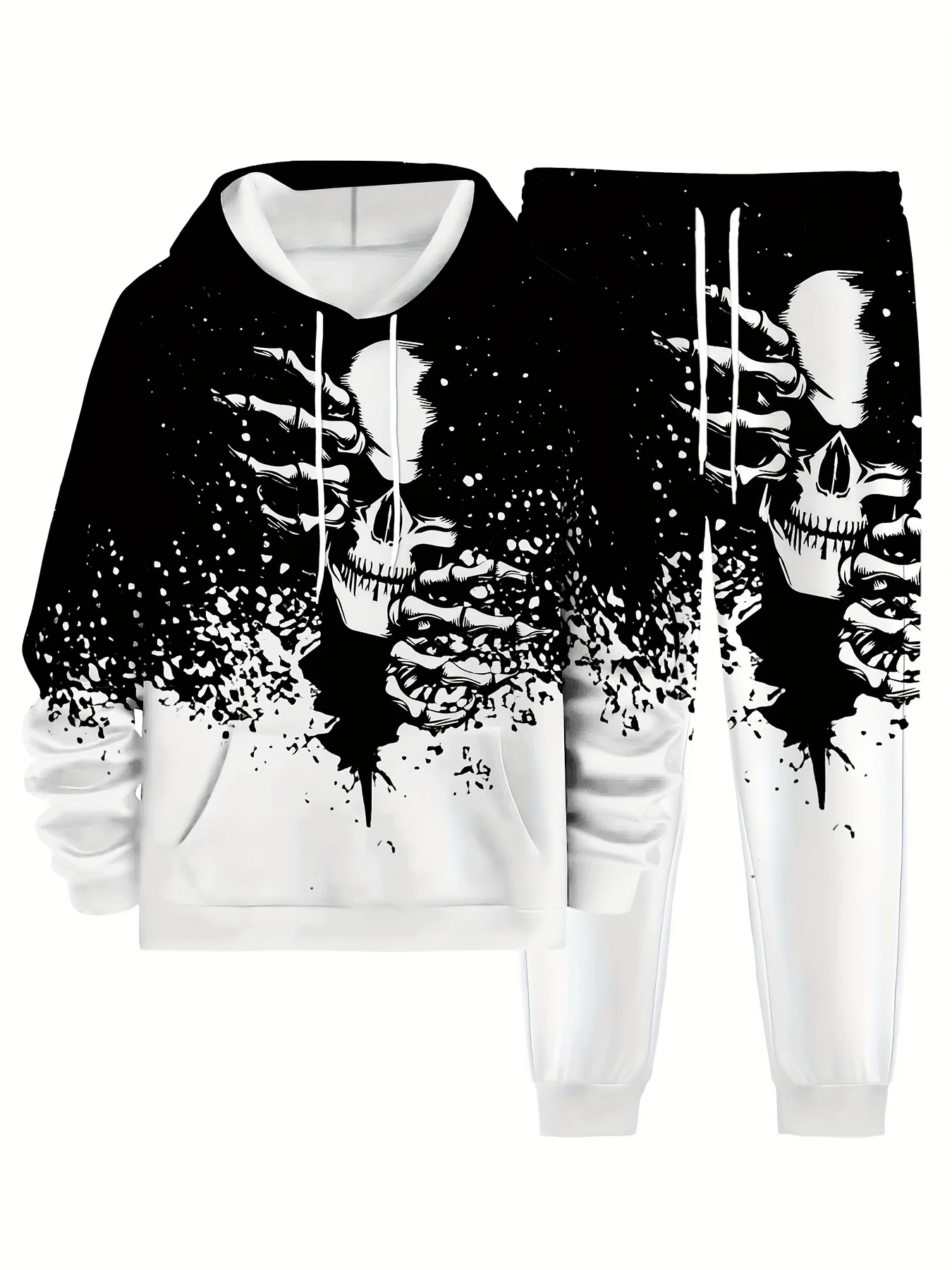 

Новая толстовка с 3D принтом черепа и скелета + брюки, костюм для мужчин и женщин, спортивная одежда из 2 предметов, спортивный костюм, осенне-зимняя мужская одежда, наряд