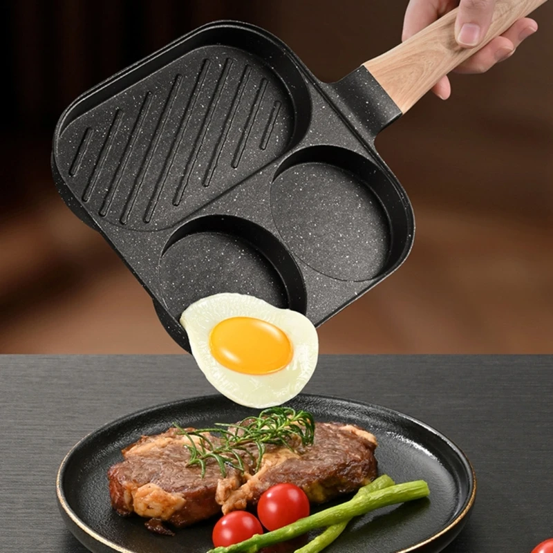 Kitchen Egg Frying Pan Nonstick Pancake Pans 3-Cups Cookware Pancake Pan Egg Pan Suitable for Gas Stove Induction Cooker 1 Pcs