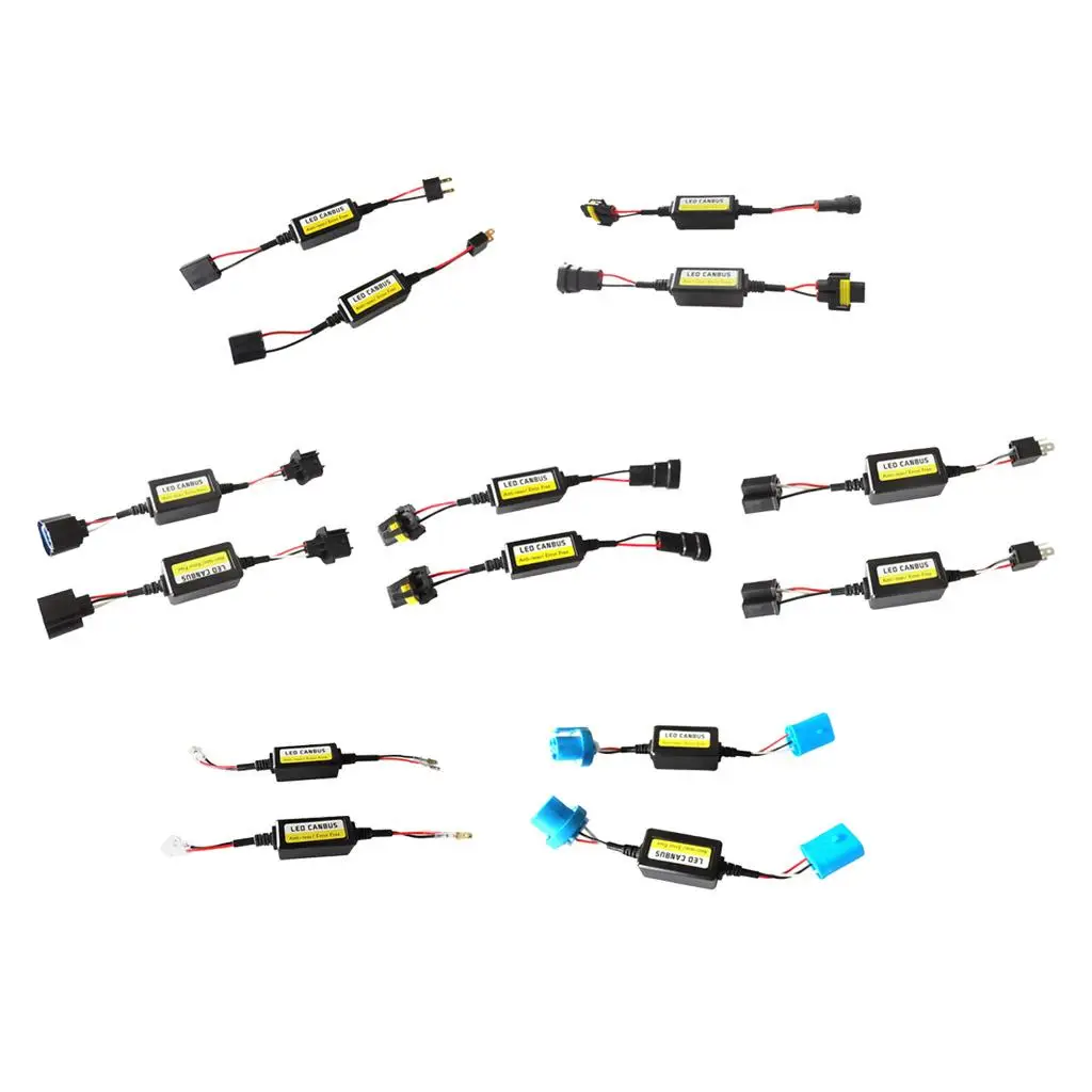 2pcs/set Car LED Headlight Canbus Resistor Decoders Wire Harness Adapter