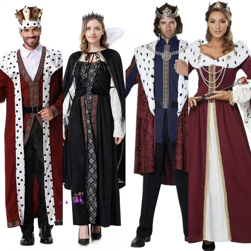 

Halloween King Queen Costume Renaissance King Queen Masquerade Ball Robe Women's Ethnic Fashion Stage Clothing