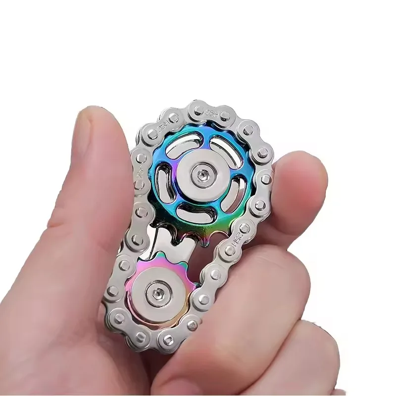 Bike Chain Gear Fidget Spinner Antistress Flywheel Anxiety EDC Toy Sprocket Kids Adult Autism Stress Relief Fingertip Gyroscope