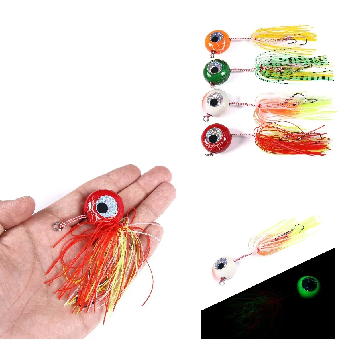 Rubber Skirt Artificial Bass Fishing Billfish Wahoo Mahi Tenya Tairaba Madai Jig Fishing Lure Kabura Saltwater Jigs Head Bait