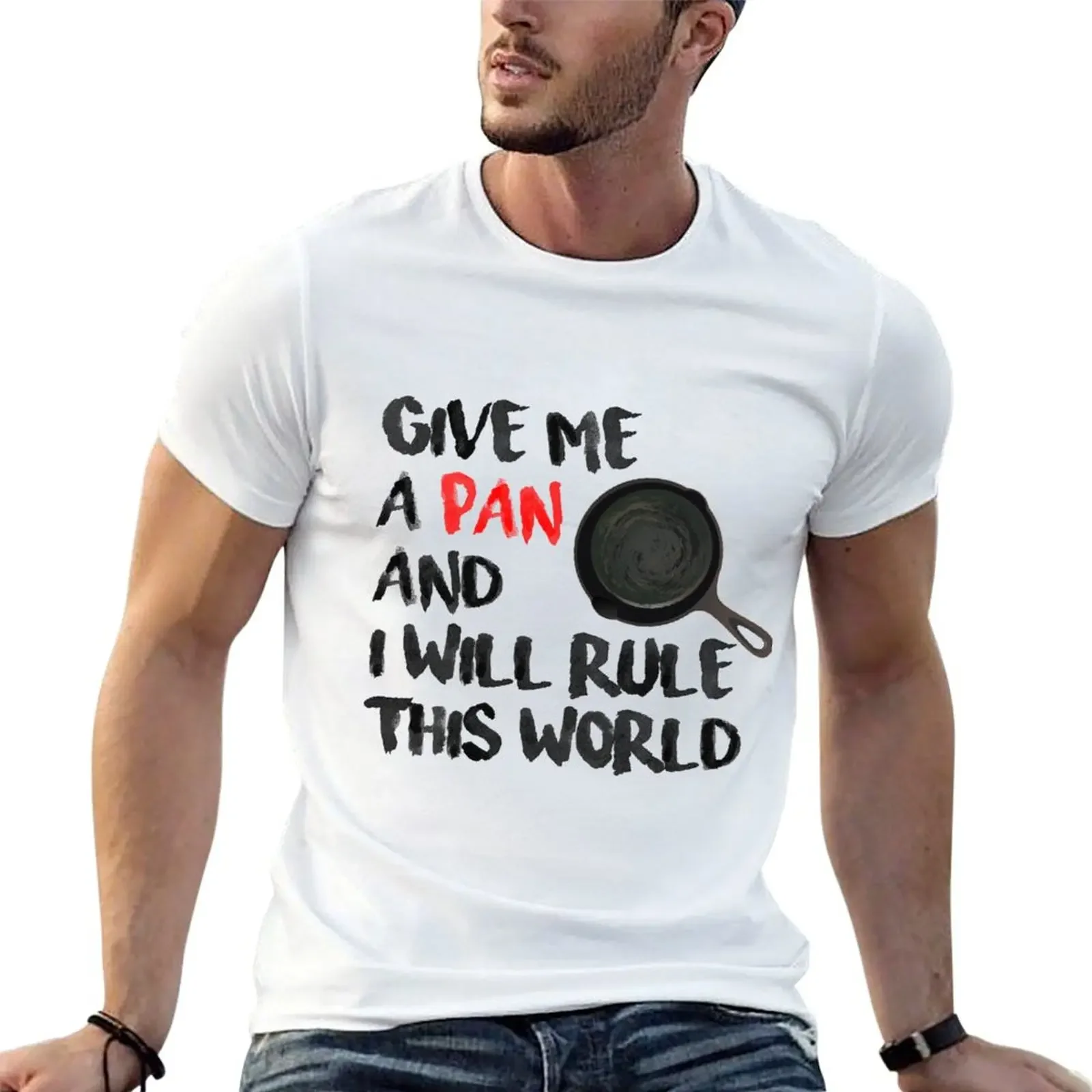 A pan to rule them all T-Shirt anime stuff blanks anime Men's cotton t-shirt