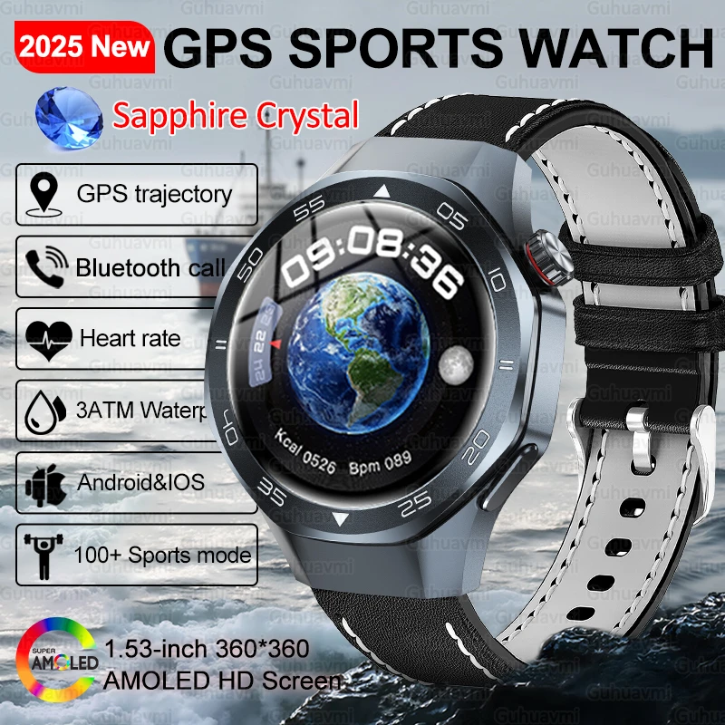 

2025 Новый GPS трекер GT5 Pro Смарт-часы для мужчин Пульсометр Bluetooth Компас для вызова 3ATM Водонепроницаемый Спорт на открытом воздухе Смарт-браслет для женщин