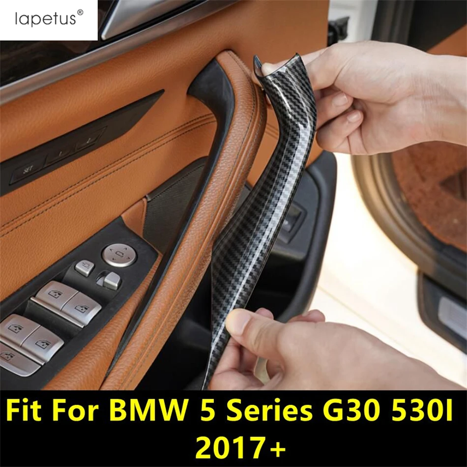 

Front Rear Door Armrest Handle Panel Strip Decoration Cover Trim For BMW 5 Series G30 530I 2017 - 2023 Carbon Fiber Accessories