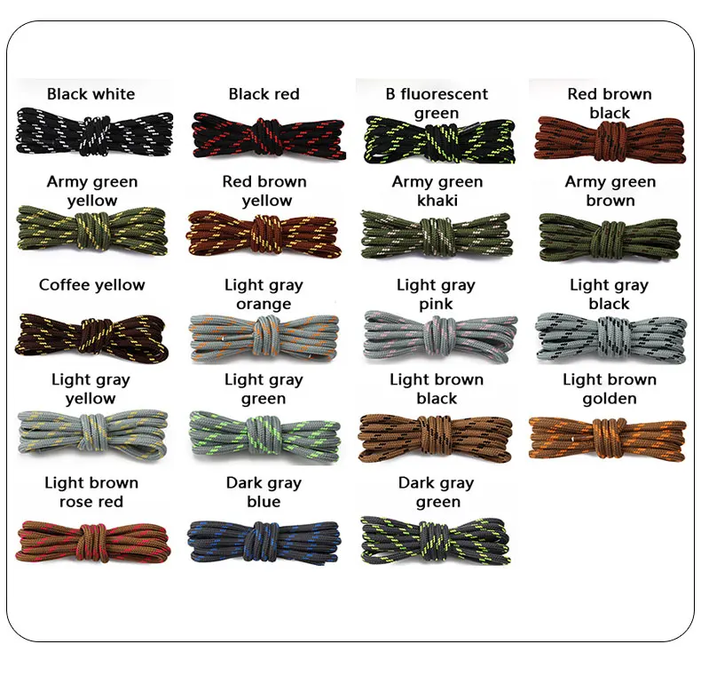 Runde, massive Schnürsenkel für Sneaker, Outdoor-Wanderschuhe, Arbeits- und Sportschuhe, für Erwachsene und Kinder, mit Blumen- und Punktmuster, für Damen und Herren. – Detail 2
