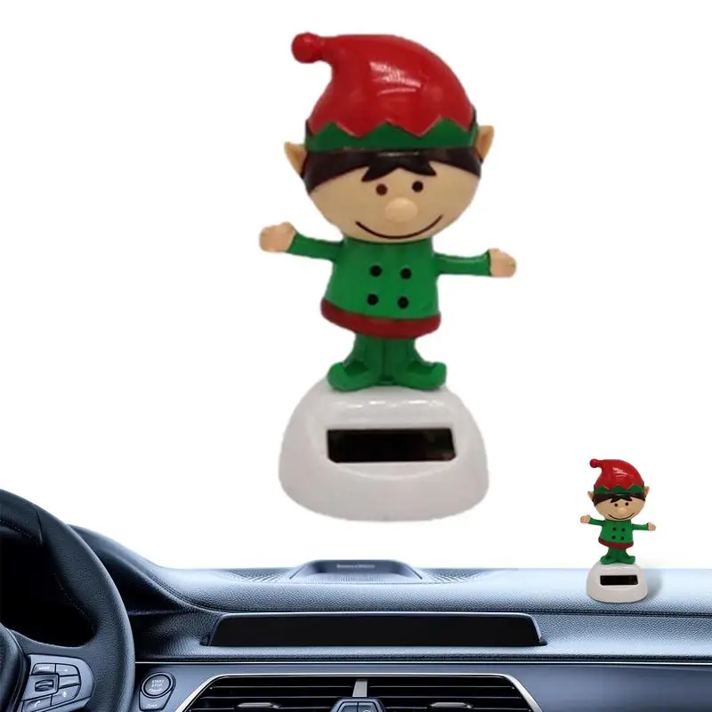 Solar Powered Shaking Head Solar Car Dancing Toy Cartoon Elf Design Animated Bobble Dancer Solar Dancing Figures For Car