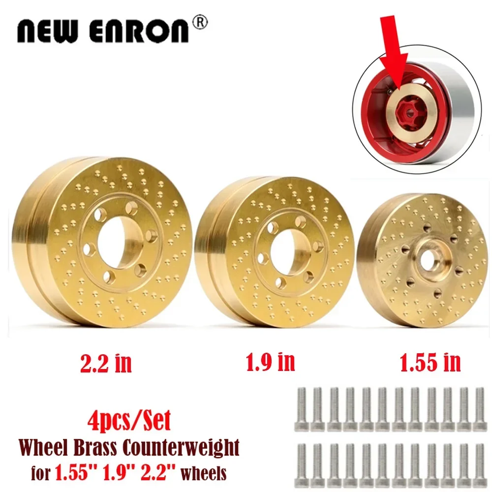 النحاس الثقيلة 1.55 1.9 2.2 وزن عداد العجلات الداخلية لجزء سيارة RC 1/10 الزاحف المحوري SCX10 Traxxas TRX4 TRX6 CC01 D90 #1