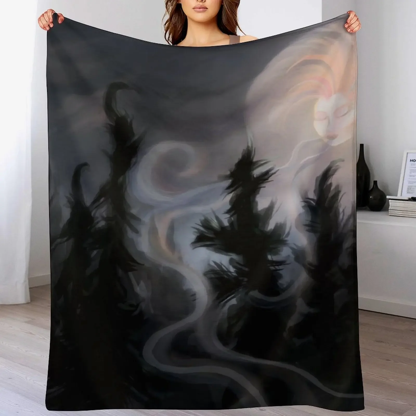 

The Moon is Blazing Throw Blanket Soft Warm Blanket Gift for Men Women Adults