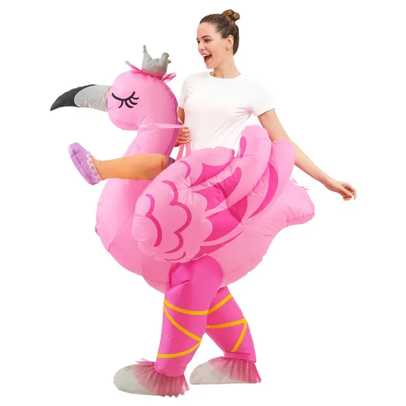 Costumes gonflables de flamant rose pour adultes et enfants, wapiti, lapin, Pourim imbibé, Pâques, Halloween, fête de Noël, mascotte, paupières, jeu de plis, nouveau