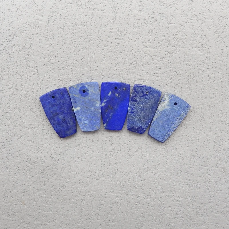 Set di perline pendenti e orecchini con pendente forato frontale in lapislazzuli naturale Set di accessori per la creazione di gioielli fai da te di moda 5 pezzi 20x12x3mm 7,6 g