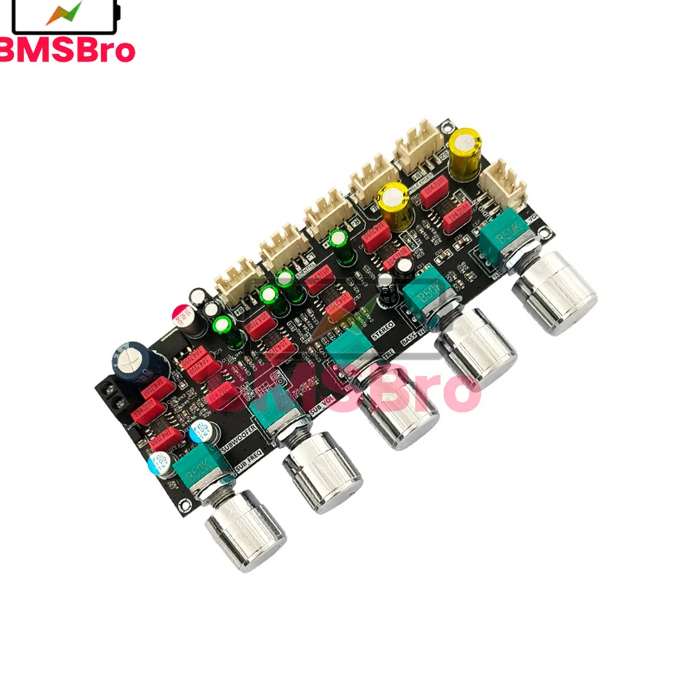 JRC2068 HiFi Preamplifier Board Stereo Treble Bass Frequency Volume Control DC 12-30V XH-2.54mm Input for Speaker Subwoofer