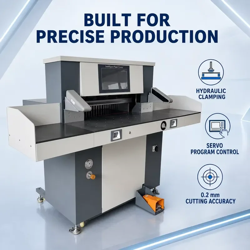 HP-8210 Programmable Hydraulic Paper Cutter 820mm Industrial Guillotine Cutting Machine with Servo Motor