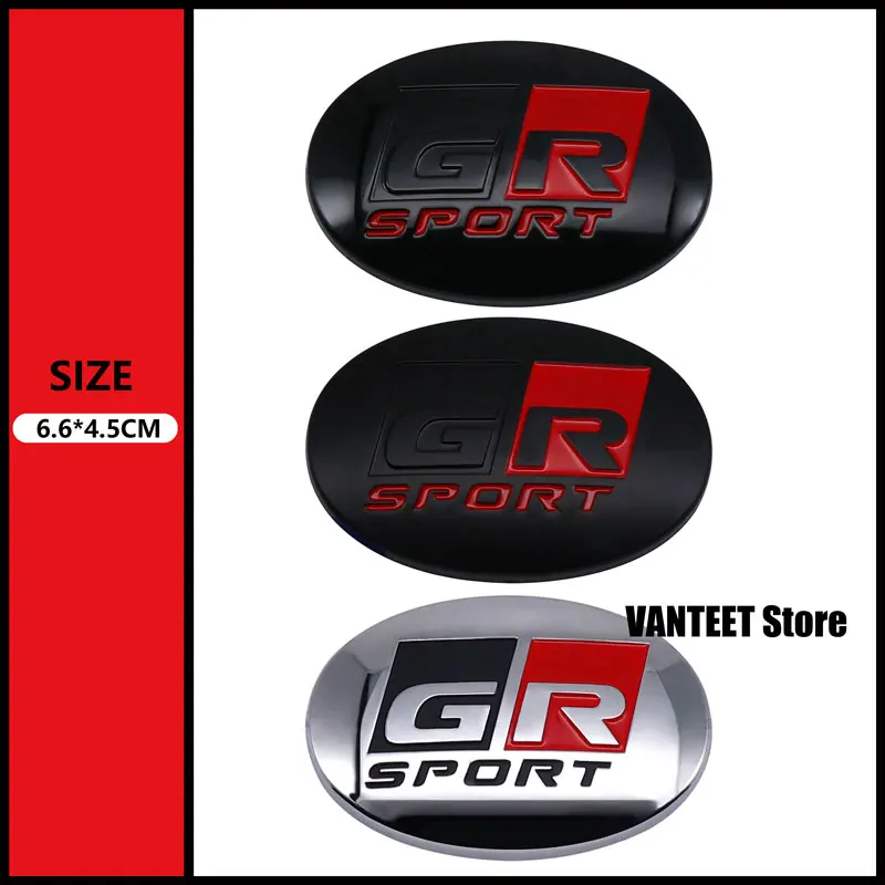 GR Sport Racing Emblem Badge ABS Sticker Steering Wheel Logo Decal For Corolla GR Prius RAV4 86 Yaris Camry Auto Parts