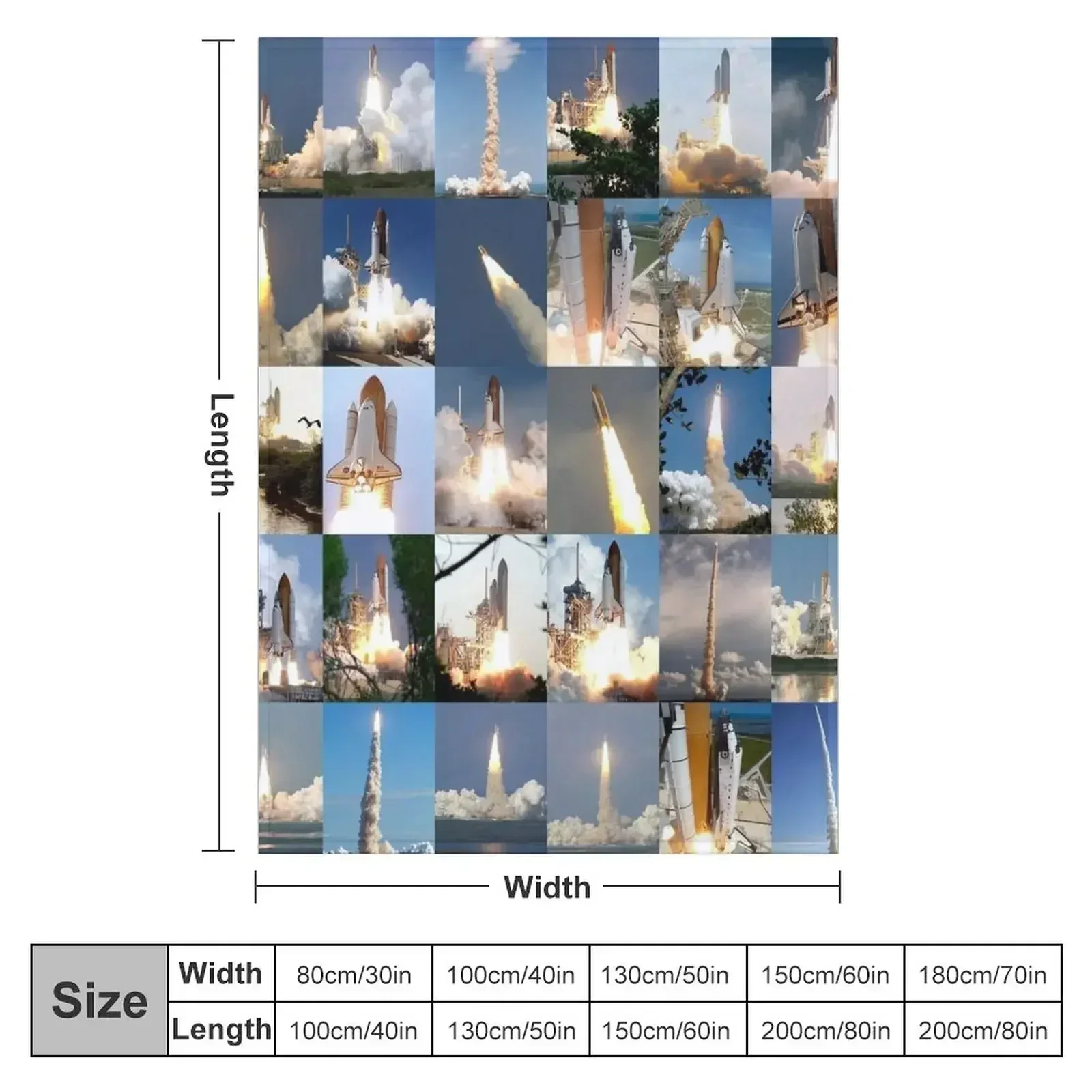 Space Shuttle Launches Throw Blanket Decorative Throw Luxury Retros Blankets