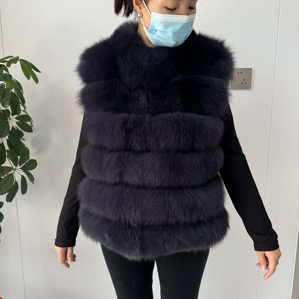 2026 NEW style Fox Fur Coat Real Winter New Outwears Women's Fashion Luxury Jacket High Quality Clothing Natural And Stand Colla