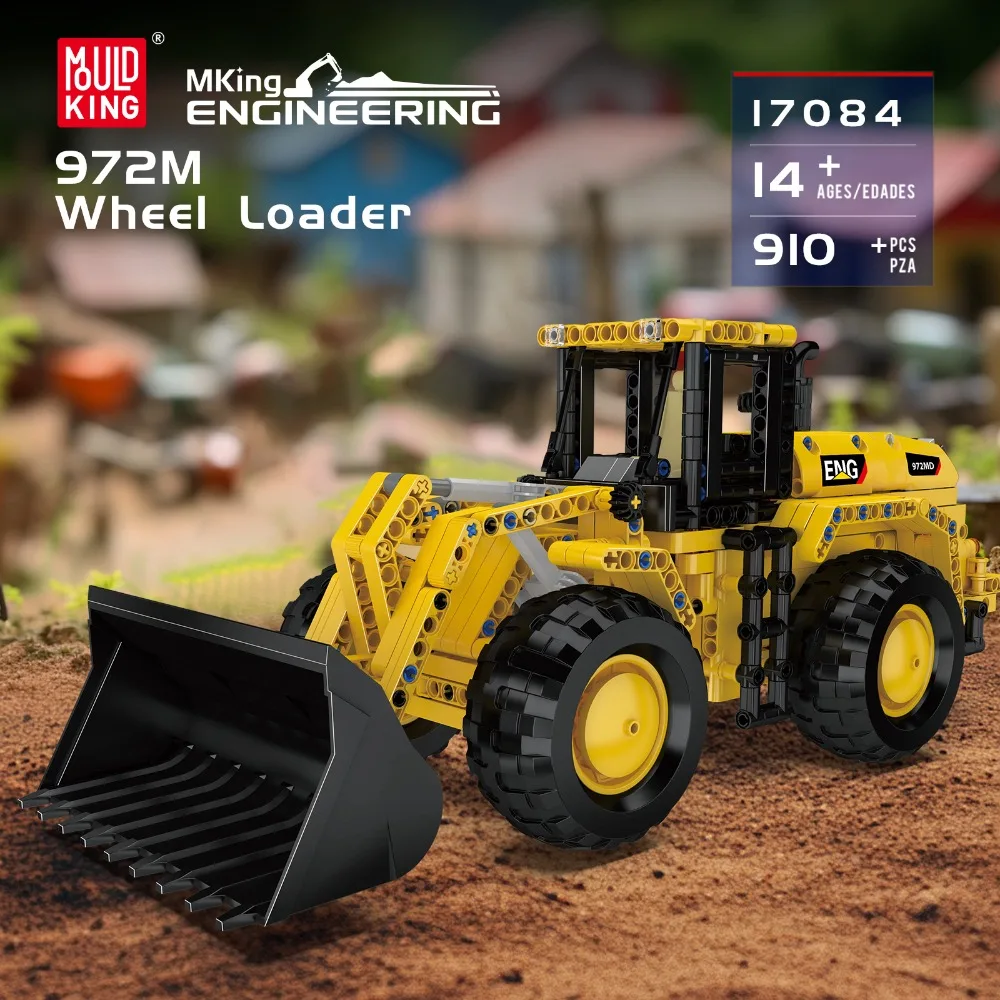 Mould King 17084 972M Wheel Loader Building Blocks Set Technology Engineering Toy Assemble Model Desktop Ornament For Kids Gifts