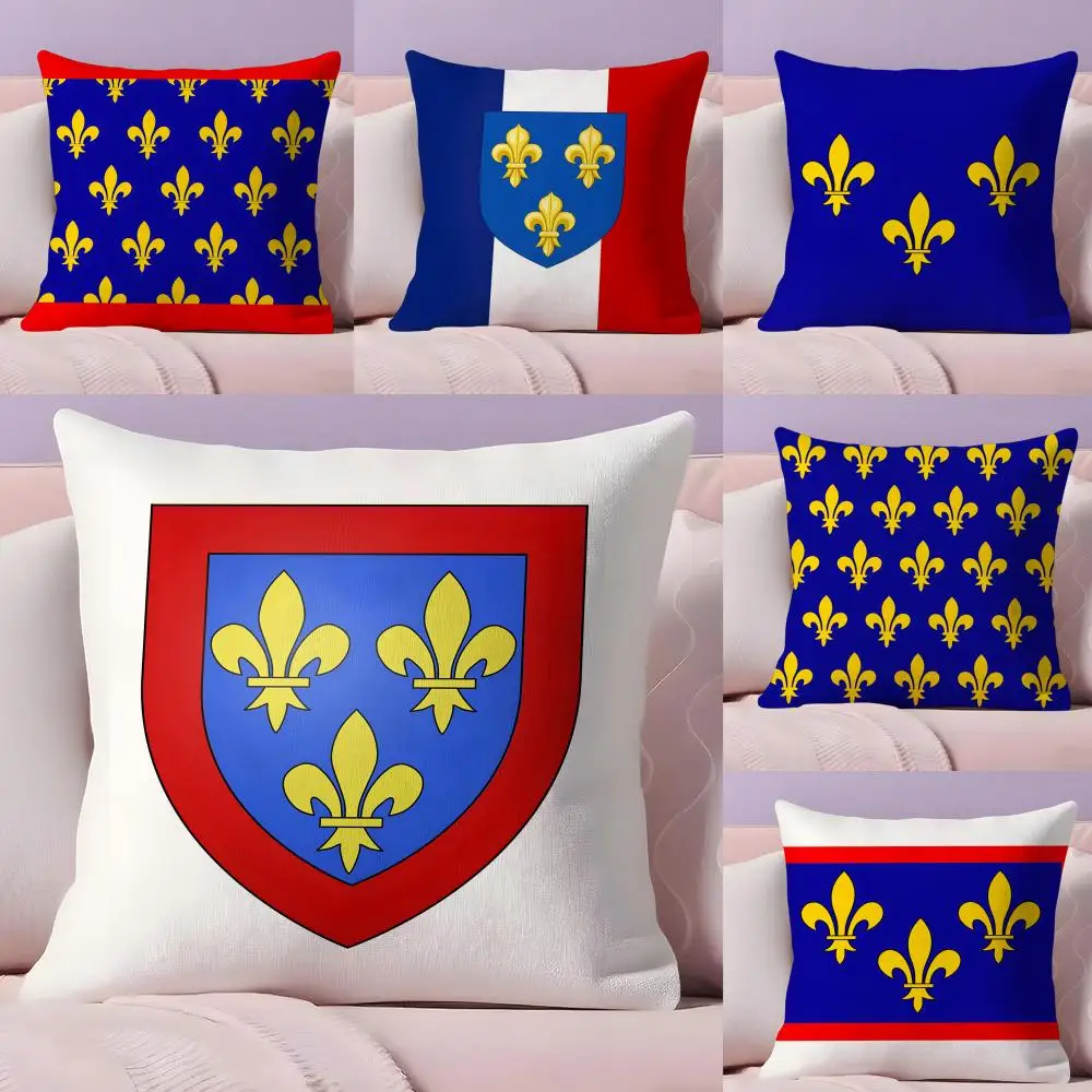 Anjou Flag French Region Cushion Cover Plush Fabric Soft Double-Sided Printed Invisible Zipper Sofa Pillow Case Home Decor