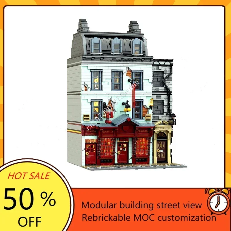 4312PCS Customized MOC Modular Diagon Alley street view Model Building Blocks Technology Bricks DIY Creative Assembly Toy Gifts