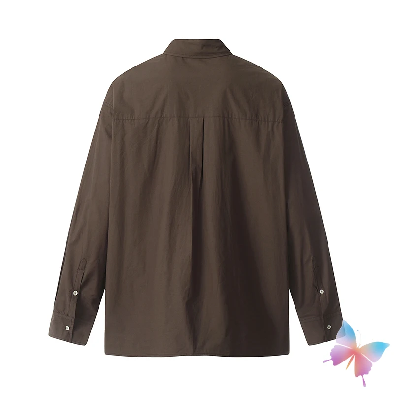 Ropa de calle de moda de París Unisex de gran tamaño, camisas de legado, camisa básica de desplazamiento en blanco y negro café, camisetas de manga larga para hombres y mujeres