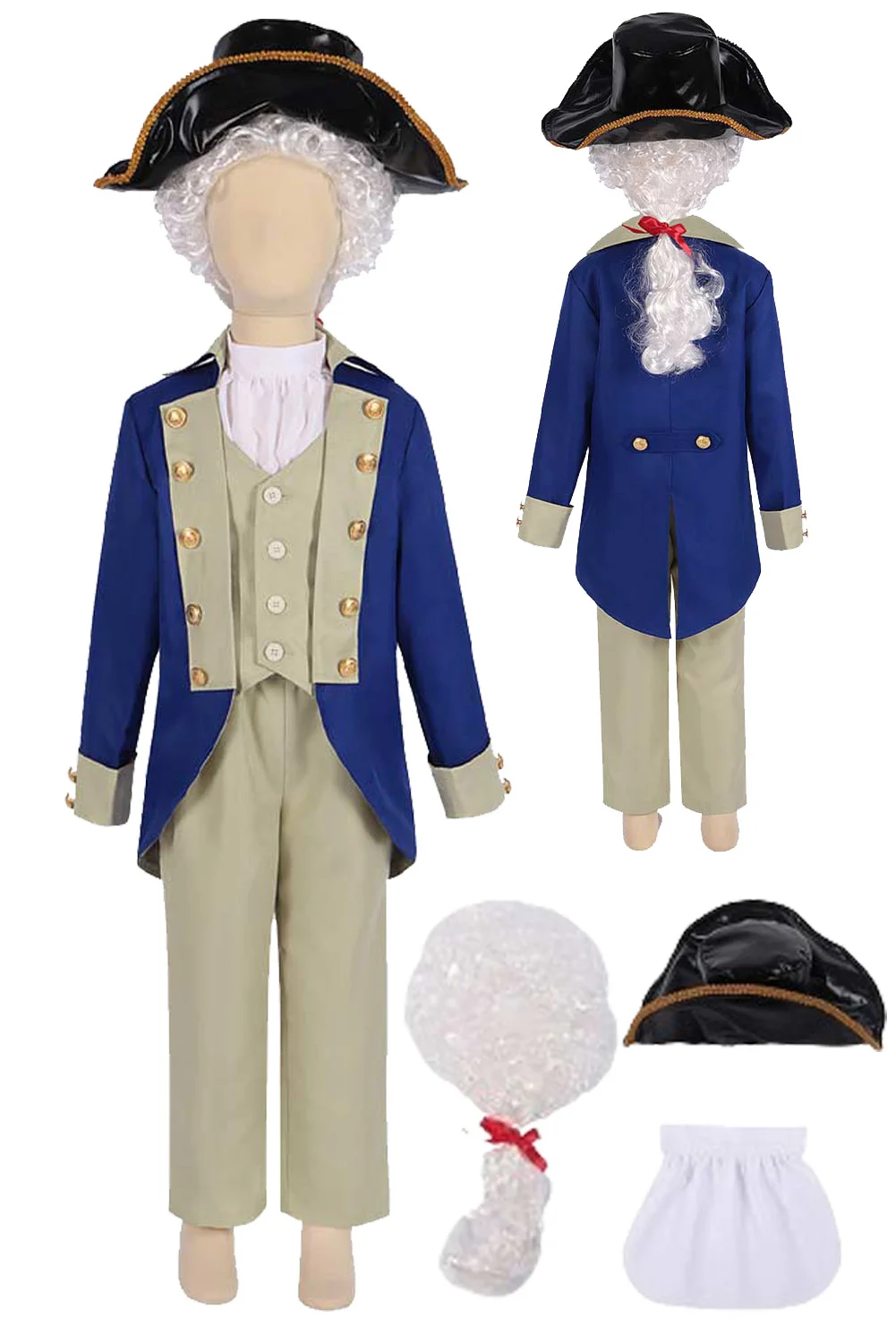 

Kids Boys Girl President Cosplay Costume Coat Hat Wig Full Fantasia Set Roleplay Children Halloween Disguise Costume Clothes