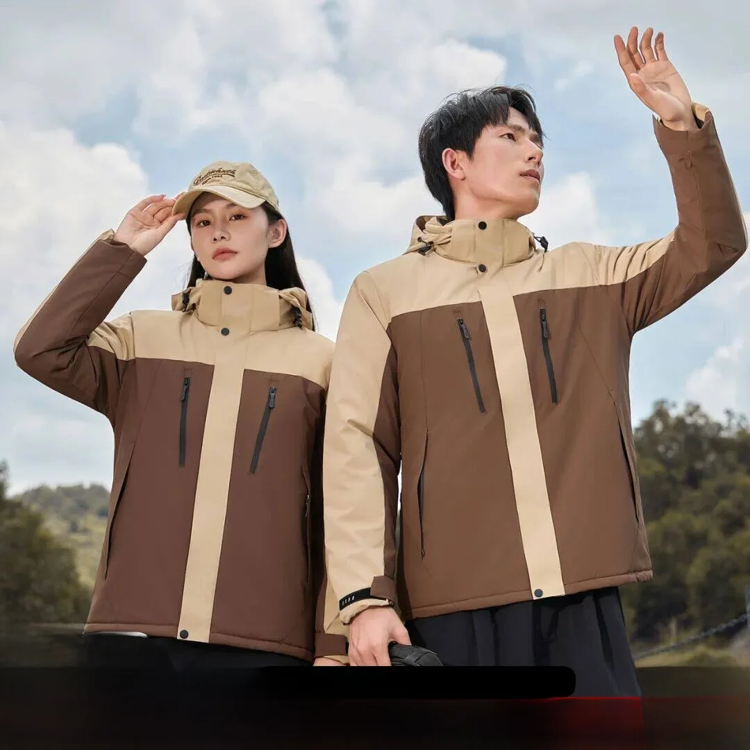 

All-Weather Protection Thiened Cotton Jaet Men's Outdoor Coat Inteated Design Winter Warm Outerwear Trendy Sle
