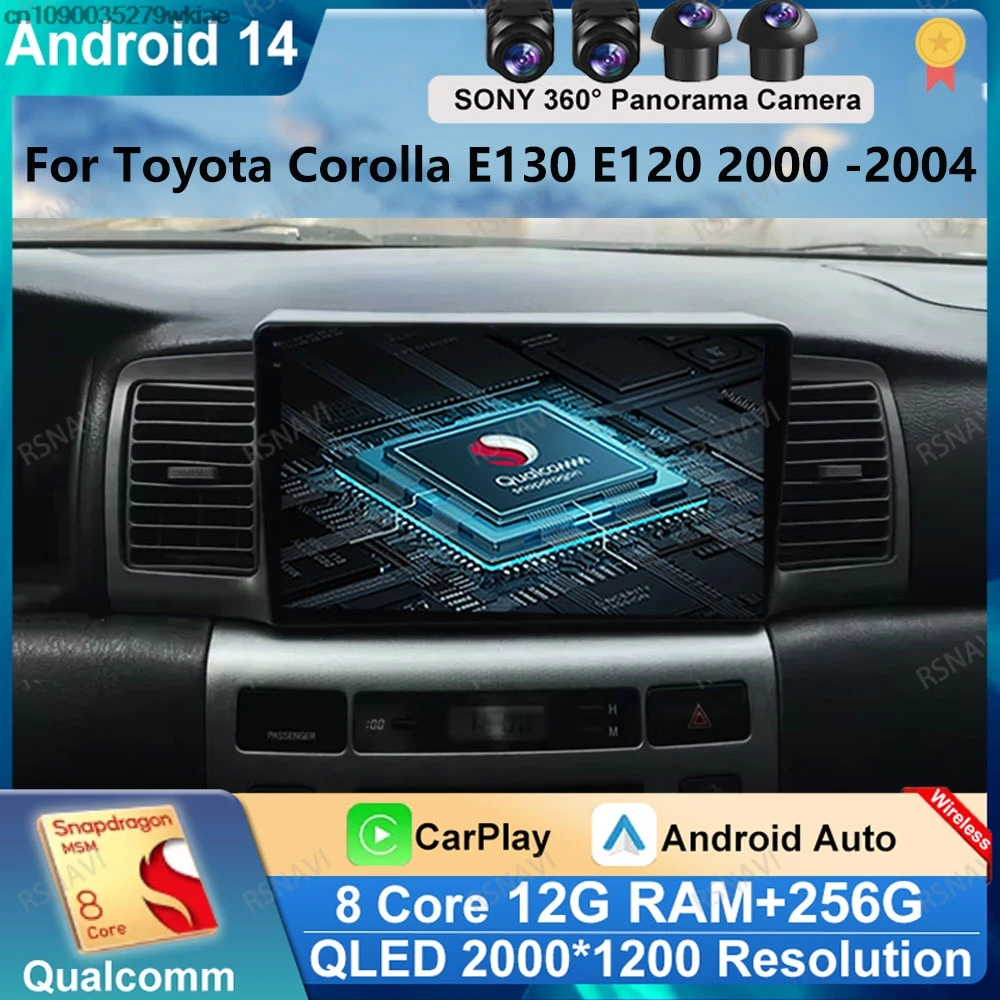 

Andoird 14 Car Radio For Toyota Corolla E130 E120 2000 - 2009 GPS Navigation Stereo 4G LTE Video Player Multimedia DSP 5G WIFI