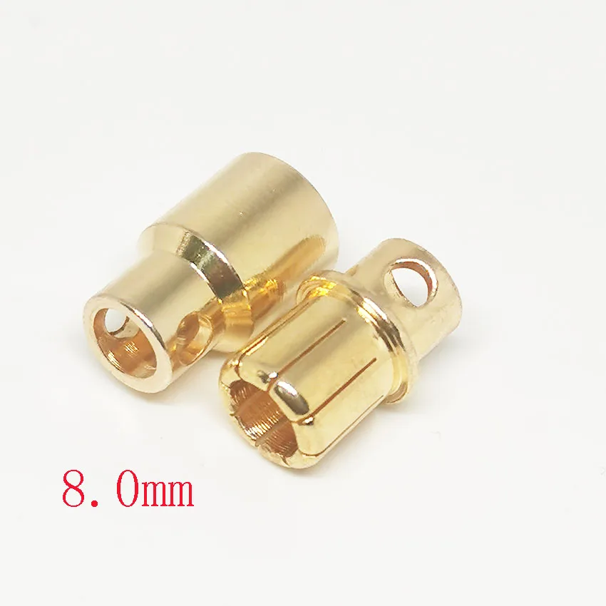 6.5MM/8MM male and female aircraft model banana plug, battery gold-plated motor electrical adjustment group plug, 6.5mm 8.0mm