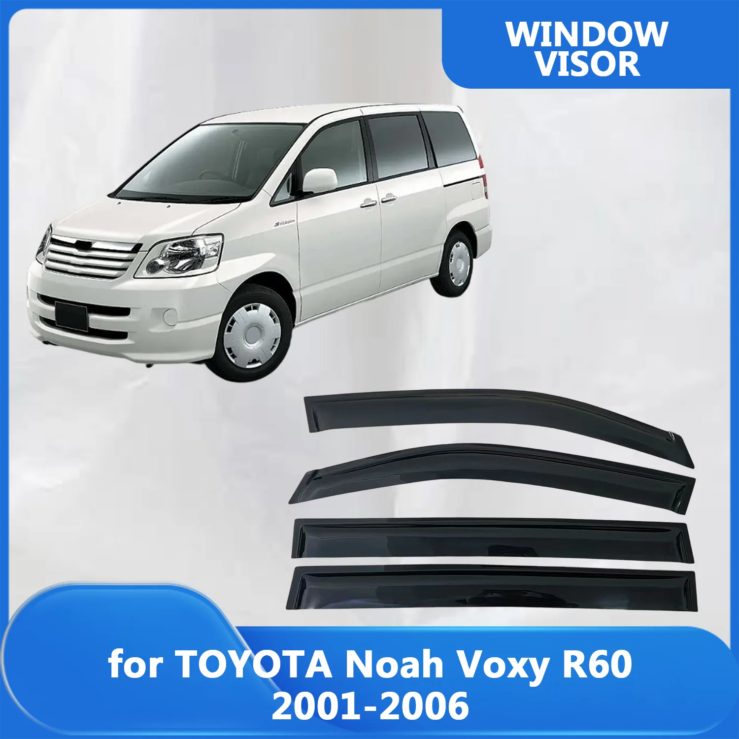 

Weathershield for TOYOTA Noah Voxy R60 2001 2002-2006 Sun Rain Deflector Guard Car Side Window Deflector Out-Channel Tape On