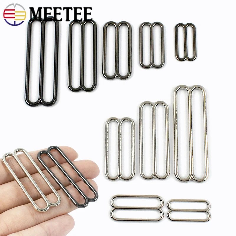 

30/50Pcs Meetee Metal Buckle Tri-Glide Buckles Slider Clasp Bra Bikini Strap Adjuster Backpack Straps Hook DIY Sewing Accessory