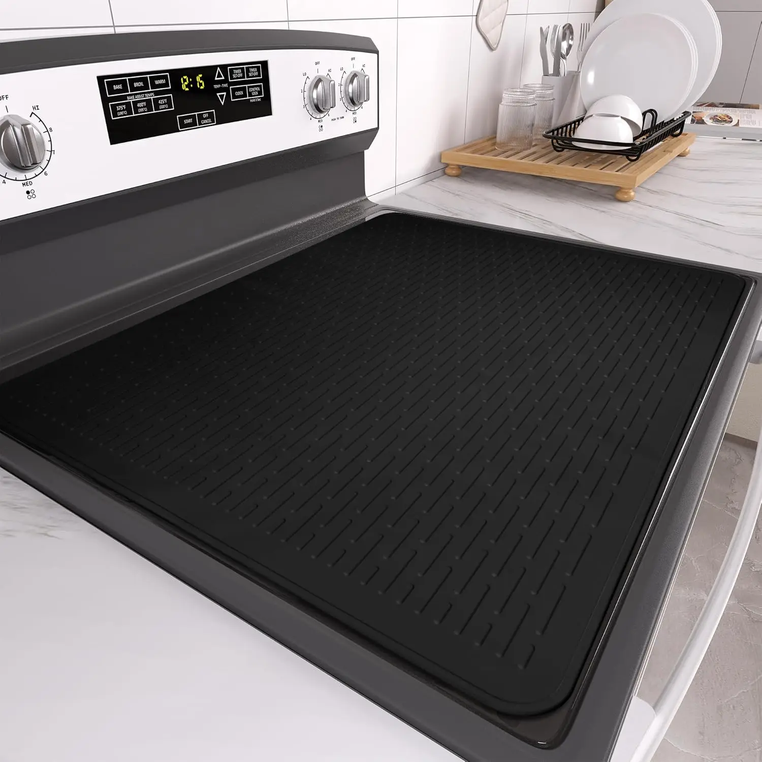 

Stove Top Cover for Electric Stove- Range Covers for Electric Stove,Silicone Dish Drying Mat, Glass Cooktop Covers,