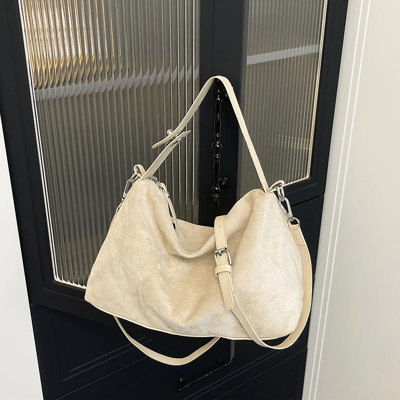 

Faux Suede Solid Color Large Capacity Crossbody Bags 2025 High Quality Hasp Bags Lightweight Durable Concise Women's Bags