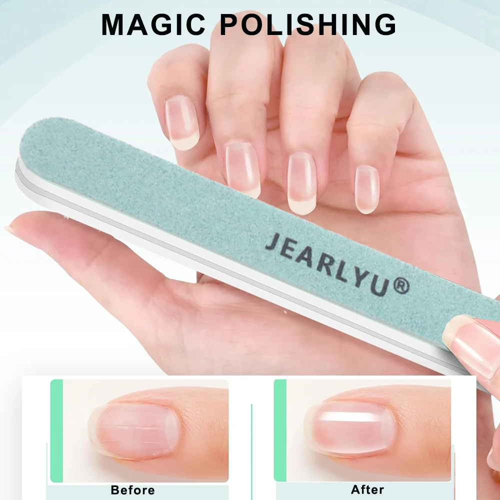 5/10개입 양면 폴리싱 버퍼 400/3000 그릿 그린&화이트 스트레이트 네일 파일 스트립 네일 스타일리스트 용품 매니큐어 도구