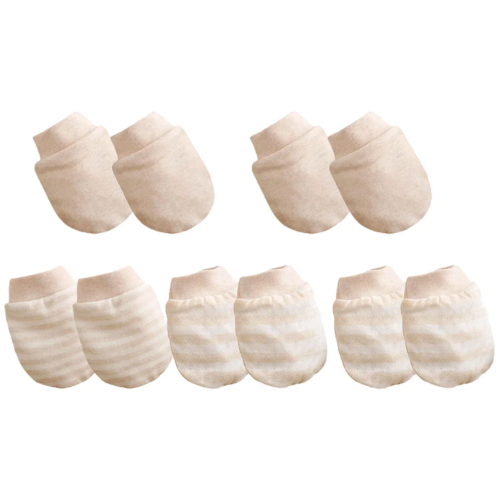 

5Pairs NewbornBabyGloves InfantsAntiScratchMittens PremiumCotton ProtectDelicateSkin SoftAdorable OneSizeFitMost