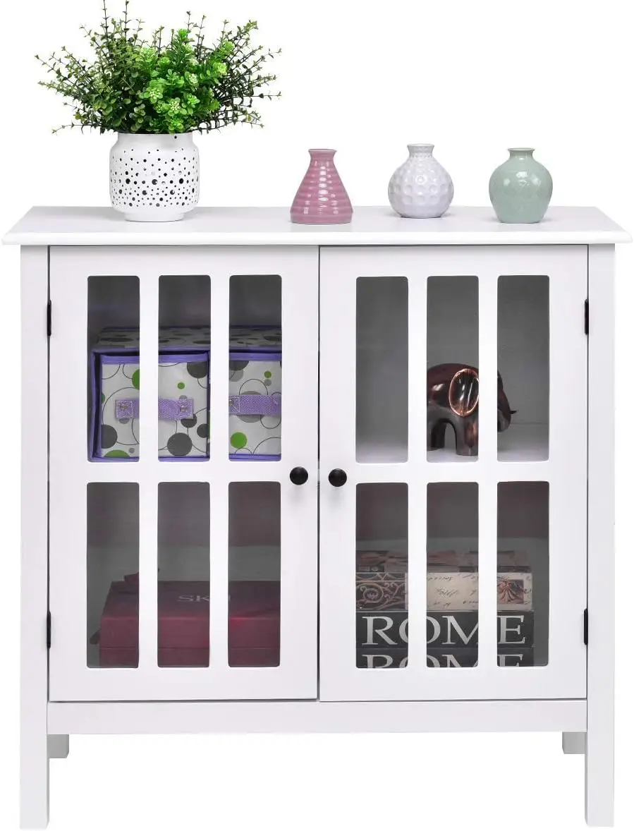 

Sideboard Buffet Storage Cabinet, Kitchen Storage Cabinet with 2 Glass Doors, Liquor Cabinet for Home Kitchen Dining Room