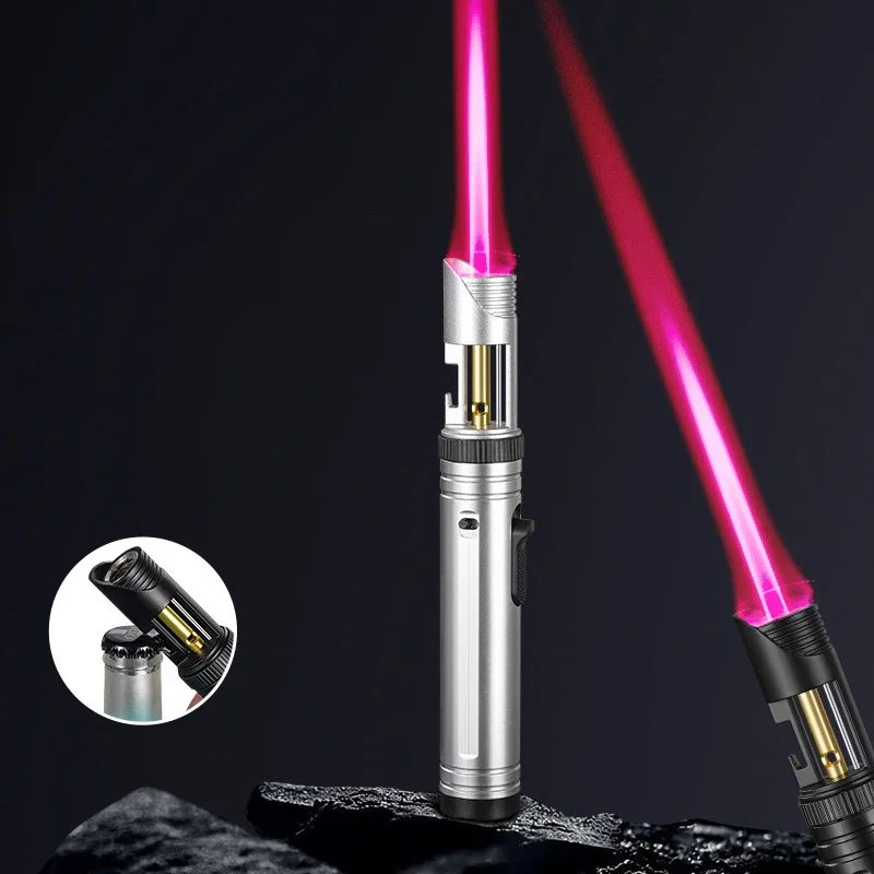 Metal High-temperature Large Capacity Bottle Opener Lighter, Windproof Turbine Inflatable Camping Kitchen Welding Gun Lighter - Image 4