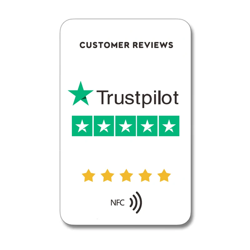 Trustpilot レビュー カード NTAG215 504 バイト ユニバーサル NFC タップ カード レビューを増やす Google レビュー カード