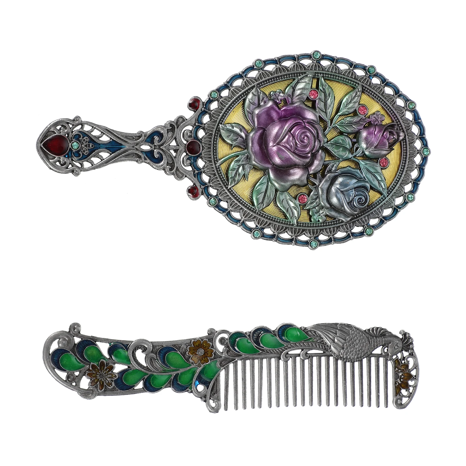 

Adorable Portable Makeup Mirror with Comb Retro Design for Travel Vanity Use Shower Mirror Fogless Small Makeup Mirrors