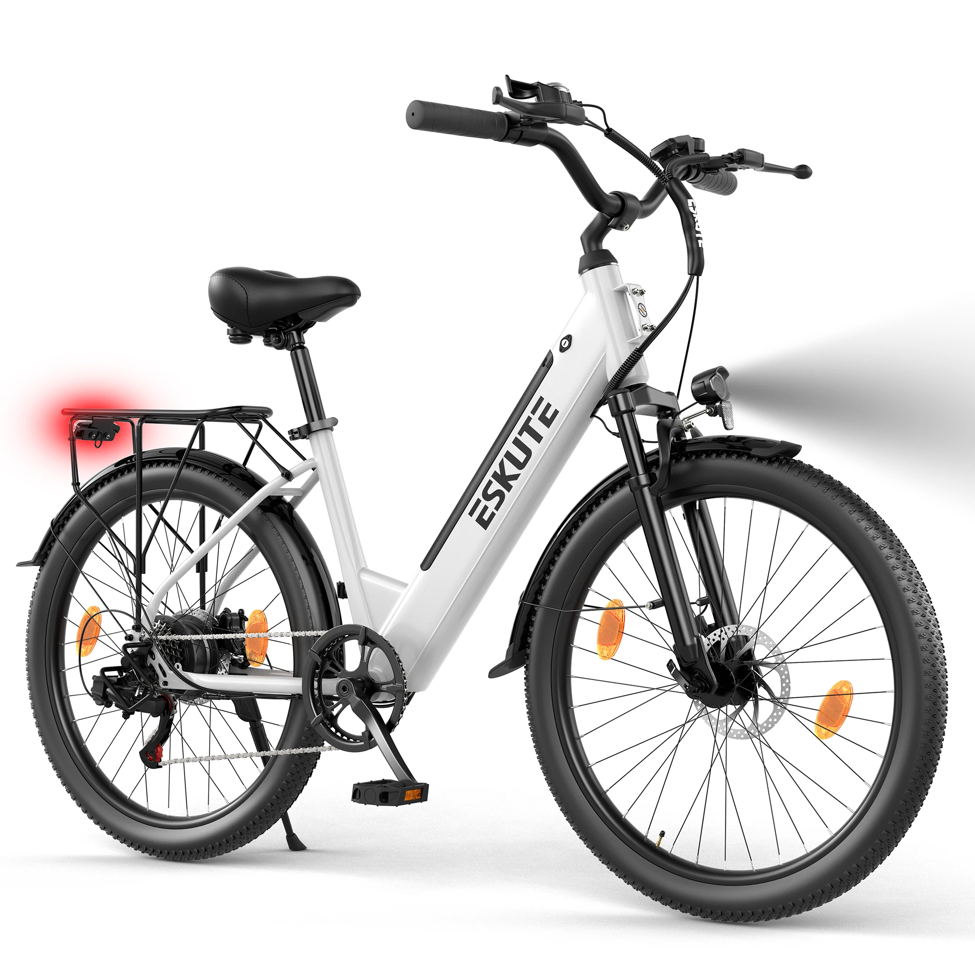 ESKUTE C100 PLUS Elektrofahrrad für Erwachsene, 250 W, E-City-Elektrofahrrad, Urban Commuter, 36 V, 13 Ah, Batterie, 26-Zoll-Reifen, E-Bike – Detail 12