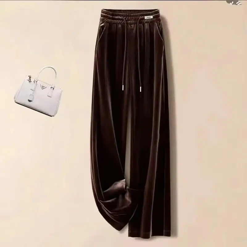 

Бархатные повседневные брюки с высокой талией, золотые бархатные повседневные брюки, новые зимние женские брюки, прямые брюки, бархатные женские брюки