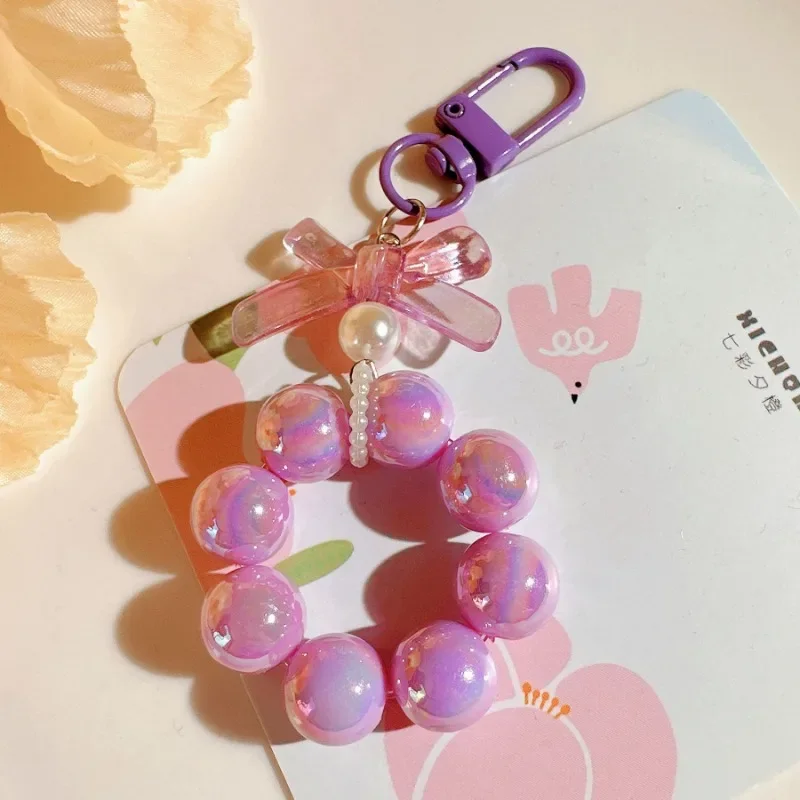 Love candy  bows Lanyard for IPhone Anti-Lost Bracelet for Samsung Mobile Phone Case Wrist Strap Car Keychain Cute Phone Charm