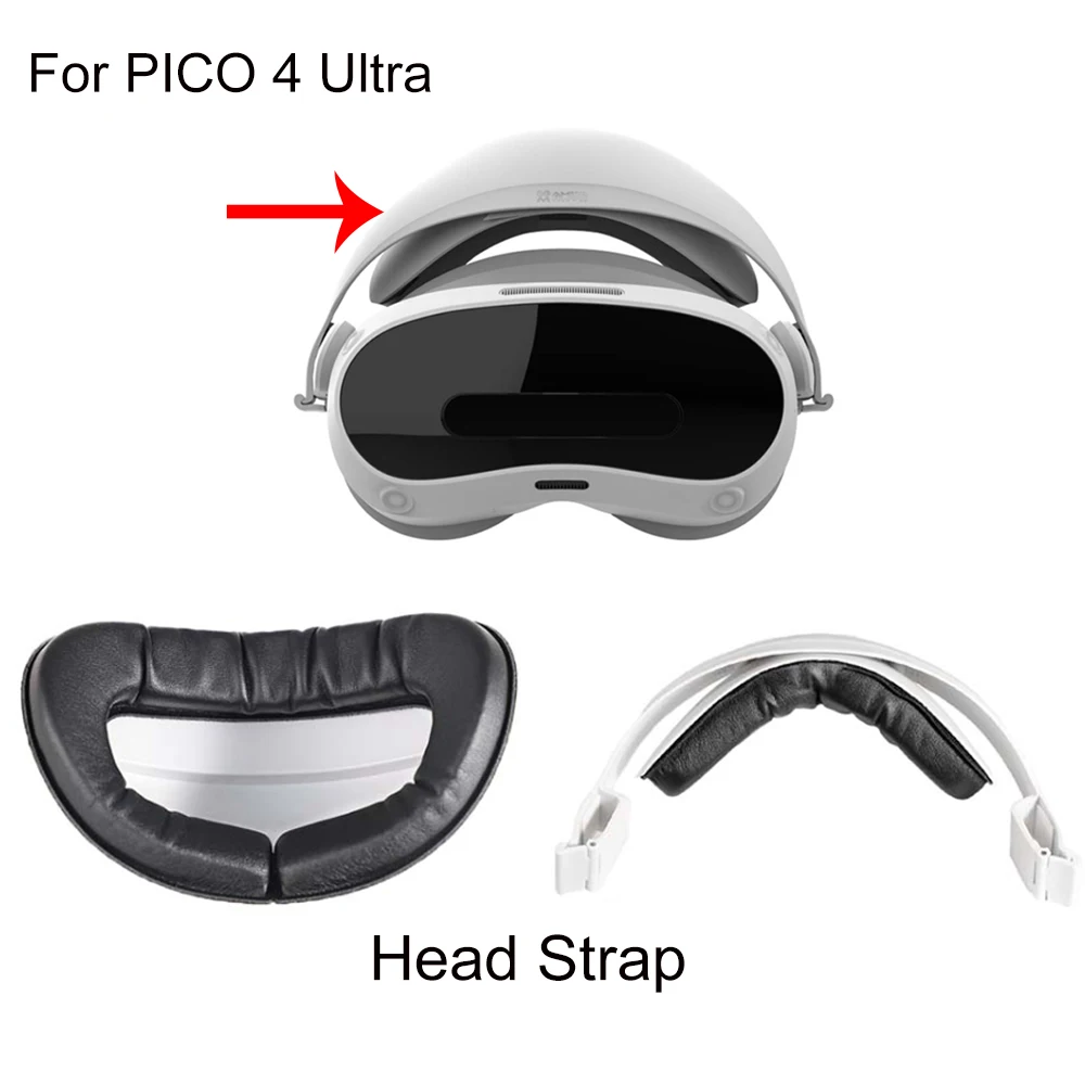 For PICO 4 Ultra VR Headrest Cushion Forehead Support Game VR Glasses 2-in-1 Head Strap for PICO4 Ultra Headset Top Headband