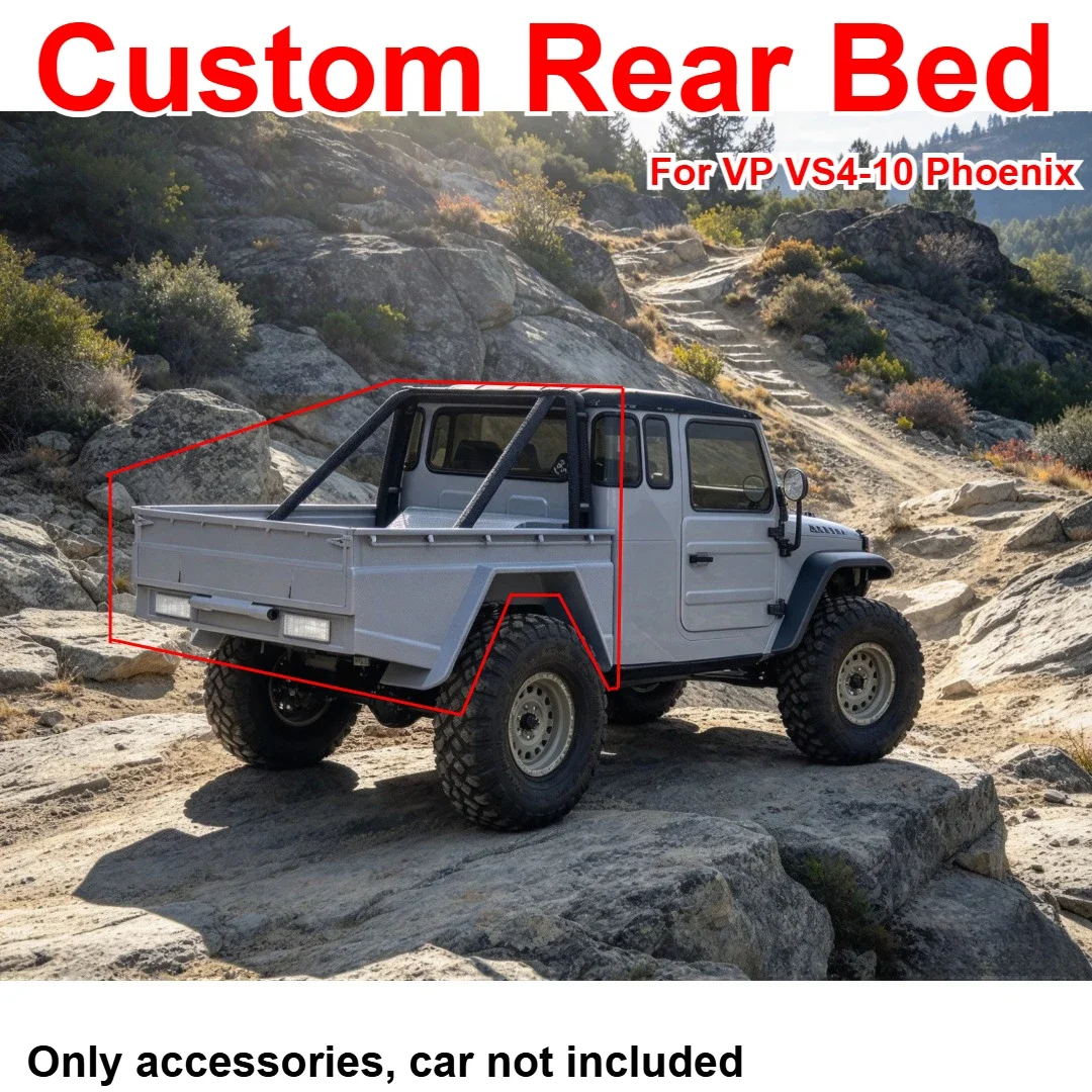 1/10 RC Off Road Crawler Vehicle Simulated Rear Bed Custom Model Number For VP VS4-10 Phoenix Decorative Styling Upgrade Parts