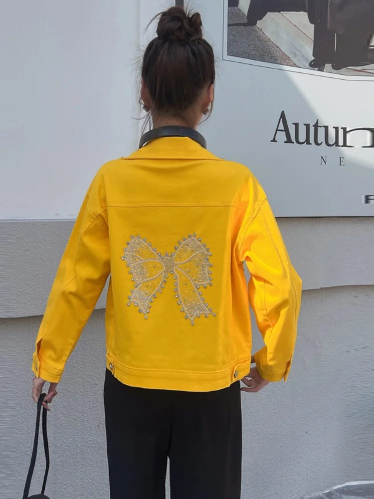  High Waist ort Denim Jaet Women's Spring Autumn New Sle Light een Ultra ort Jaet Top for Tall Girls