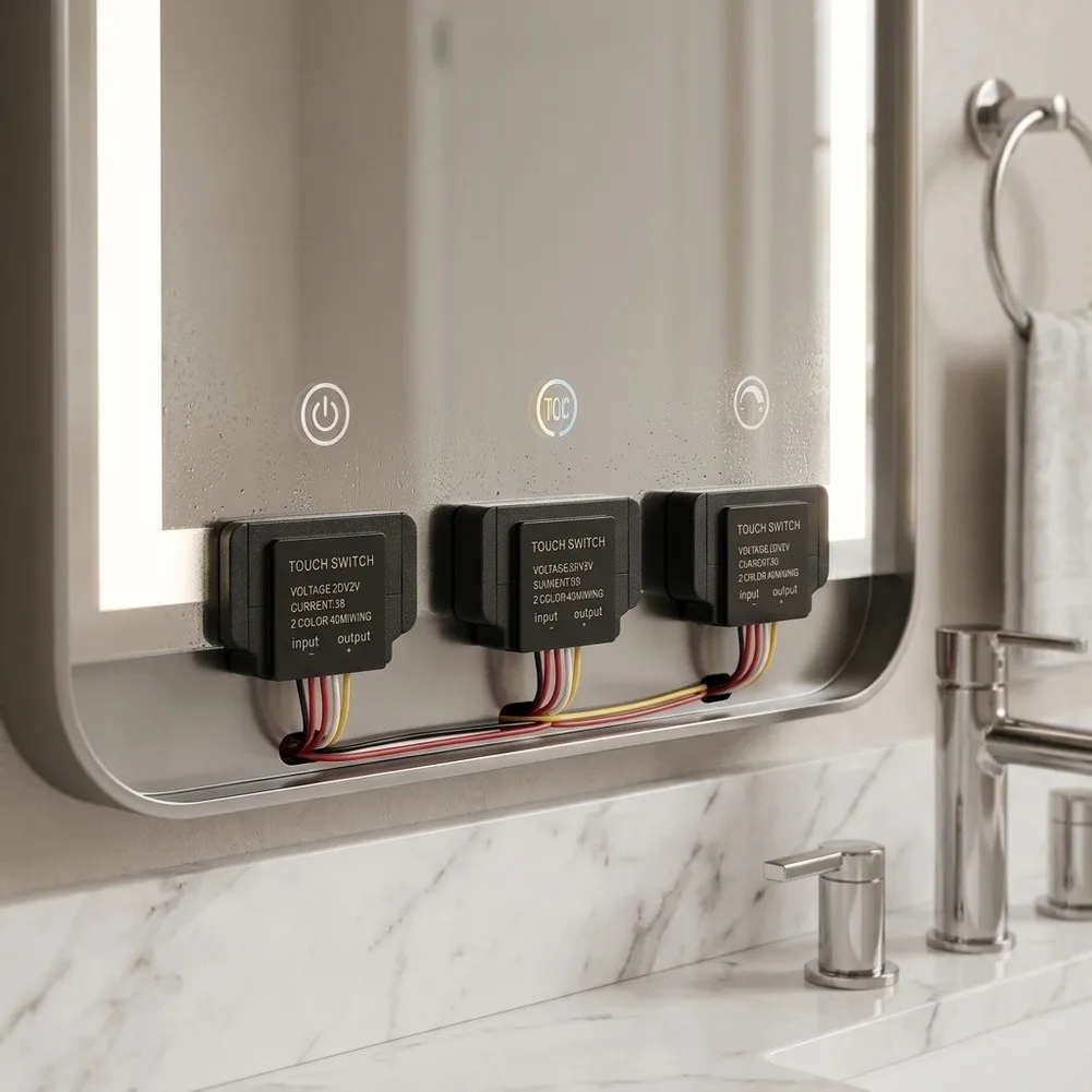 Dimmable Mirror Switch for touch Sensor Switch 12V LED Compatibility 36W Power Capacity 3A for maximum Load Adjustable Lighting